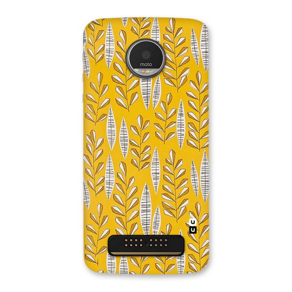 Yellow Leaf Pattern Back Case for Moto Z Play