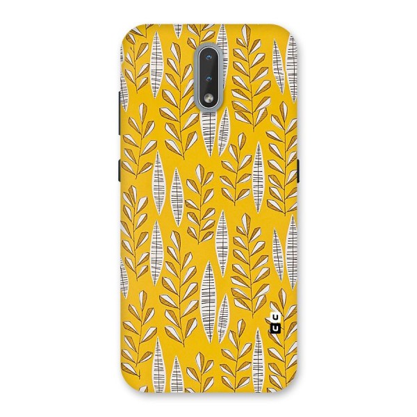 Yellow Leaf Pattern Back Case for Nokia 2.3