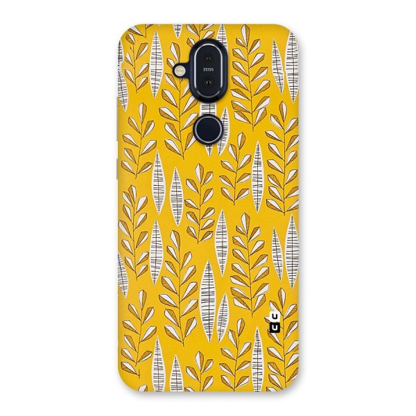 Yellow Leaf Pattern Back Case for Nokia 8.1