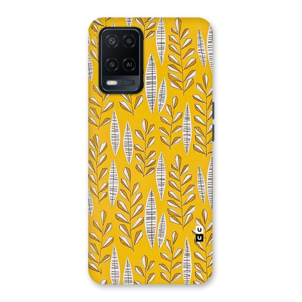 Yellow Leaf Pattern Back Case for Oppo A54