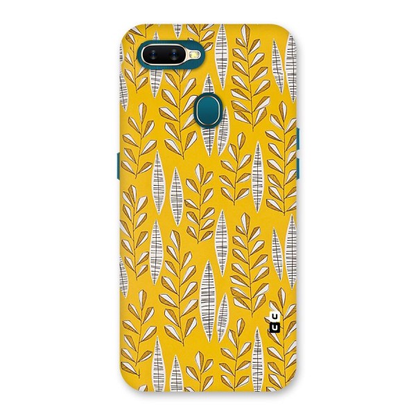 Yellow Leaf Pattern Back Case for Oppo A7