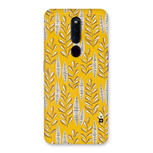 Yellow Leaf Pattern Back Case for Oppo F11 Pro