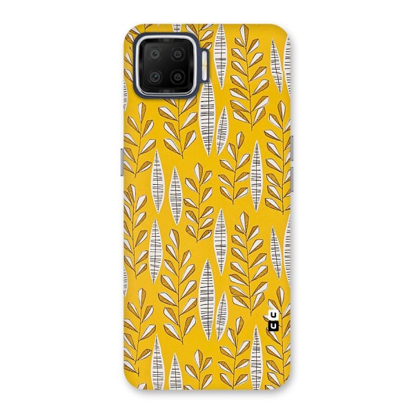 Yellow Leaf Pattern Back Case for Oppo F17