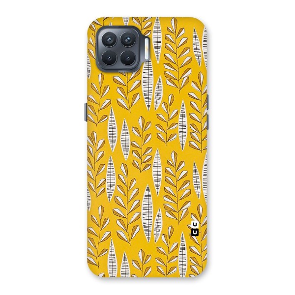 Yellow Leaf Pattern Back Case for Oppo F17 Pro