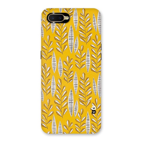 Yellow Leaf Pattern Back Case for Oppo K1