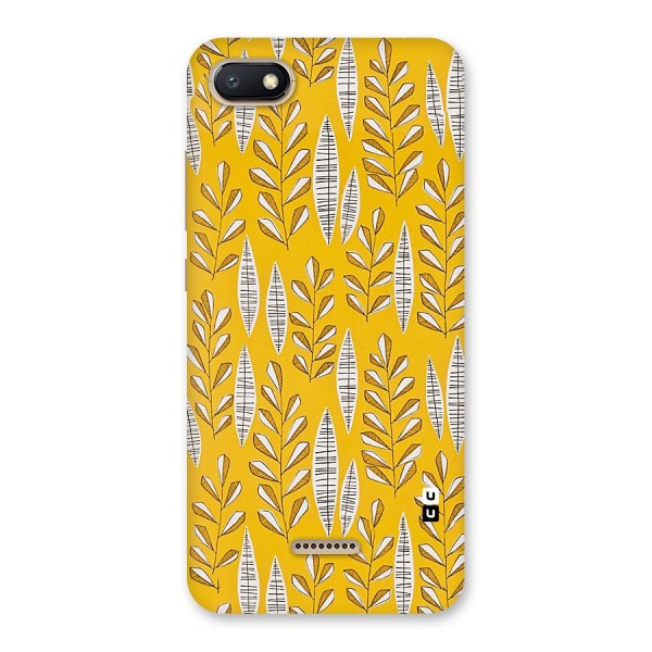 Yellow Leaf Pattern Back Case for Redmi 6A