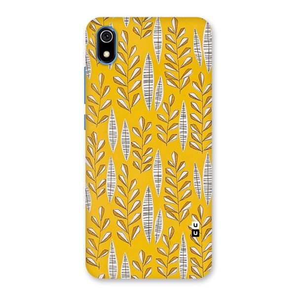 Yellow Leaf Pattern Back Case for Redmi 7A