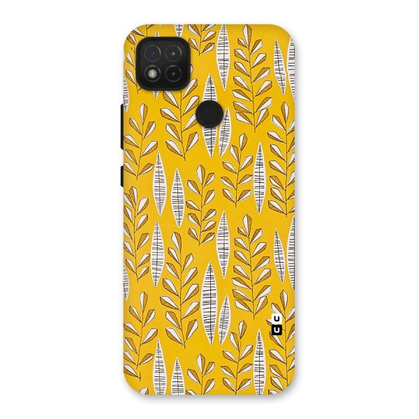 Yellow Leaf Pattern Back Case for Redmi 9C