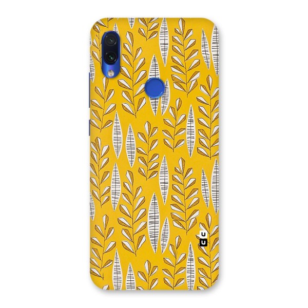 Yellow Leaf Pattern Back Case for Redmi Note 7