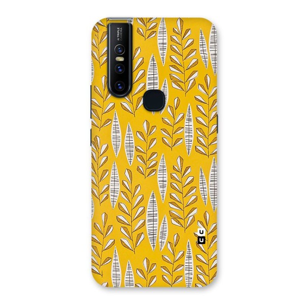 Yellow Leaf Pattern Back Case for Vivo V15