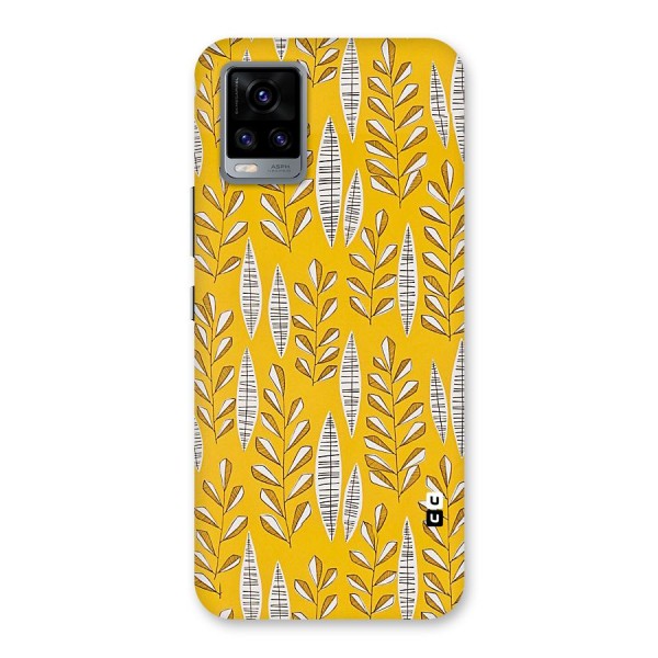 Yellow Leaf Pattern Back Case for Vivo V20