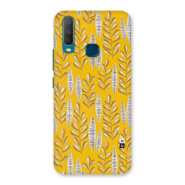 Yellow Leaf Pattern Back Case for Vivo Y15