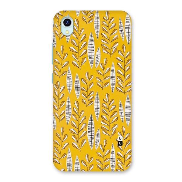 Yellow Leaf Pattern Back Case for Vivo Y1s