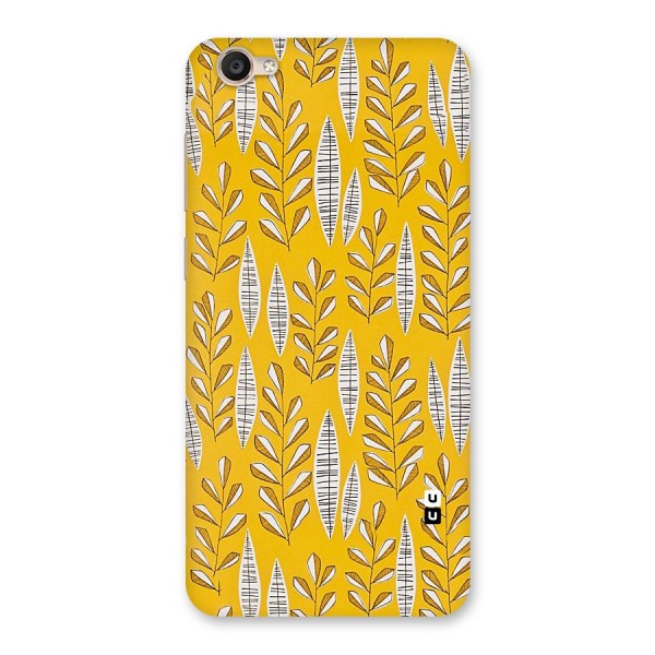 Yellow Leaf Pattern Back Case for Vivo Y55s