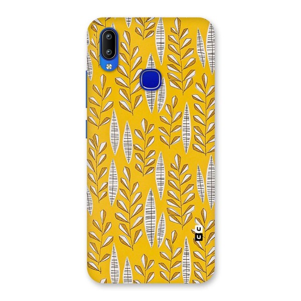 Yellow Leaf Pattern Back Case for Vivo Y91