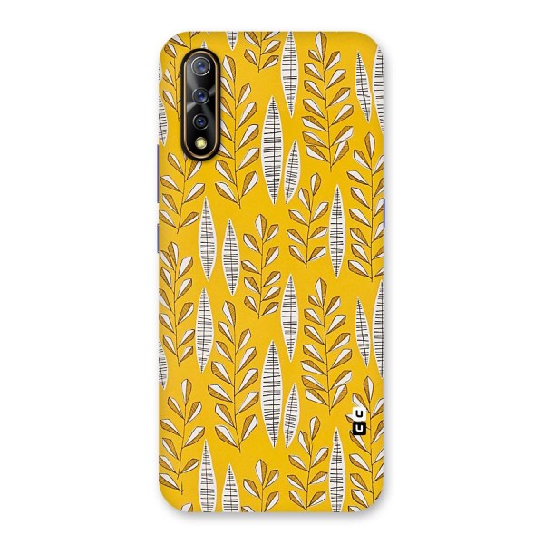 Yellow Leaf Pattern Back Case for Vivo Z1x