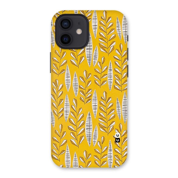 Yellow Leaf Pattern Back Case for iPhone 12