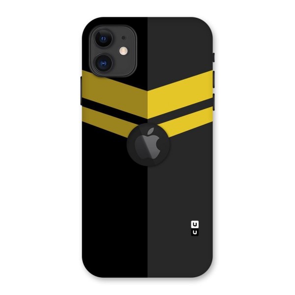 Yellow Lines Back Case for iPhone 11 Logo Cut