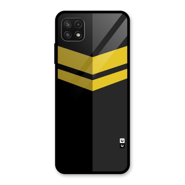 Yellow Lines Glass Back Case for Galaxy A22 5G