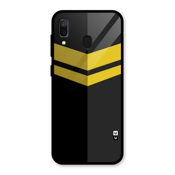 Yellow Lines Glass Back Case for Galaxy A30