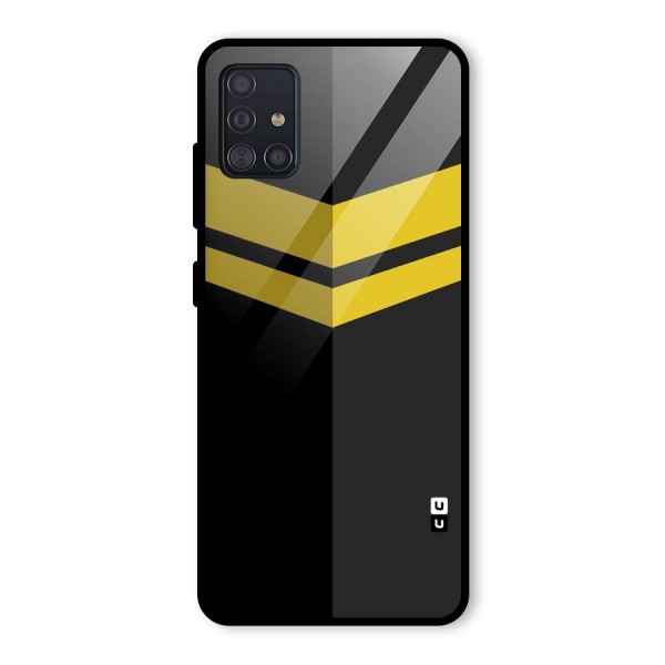 Yellow Lines Glass Back Case for Galaxy A51