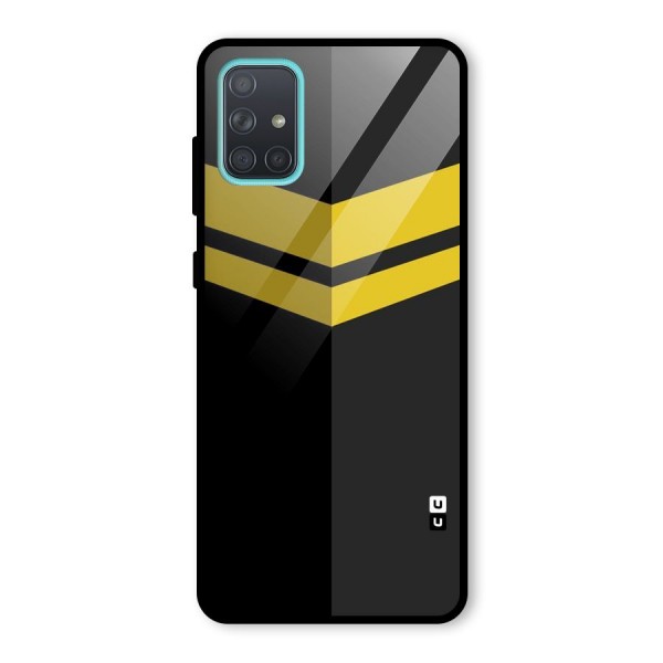 Yellow Lines Glass Back Case for Galaxy A71