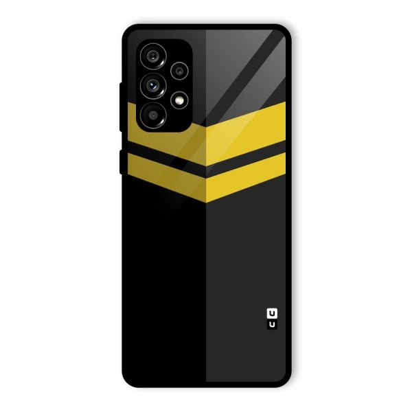 Yellow Lines Glass Back Case for Galaxy A73 5G