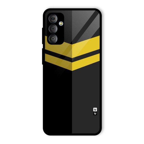 Yellow Lines Glass Back Case for Galaxy F23