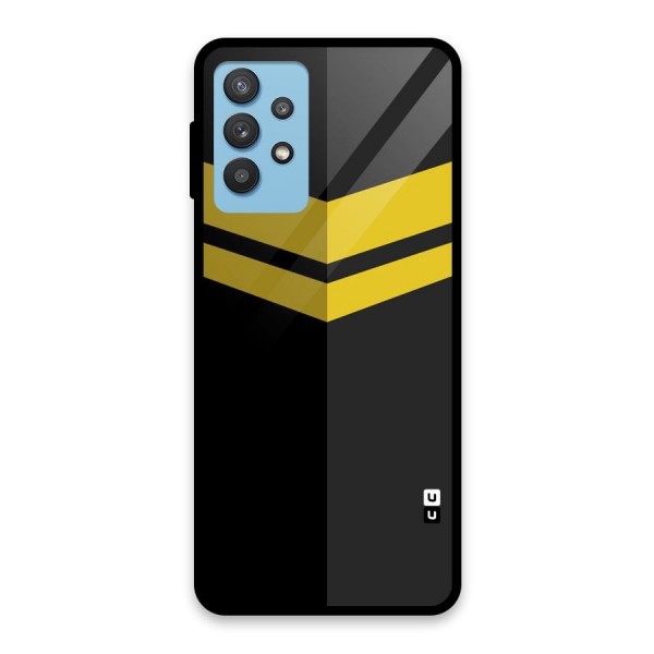 Yellow Lines Glass Back Case for Galaxy M32 5G