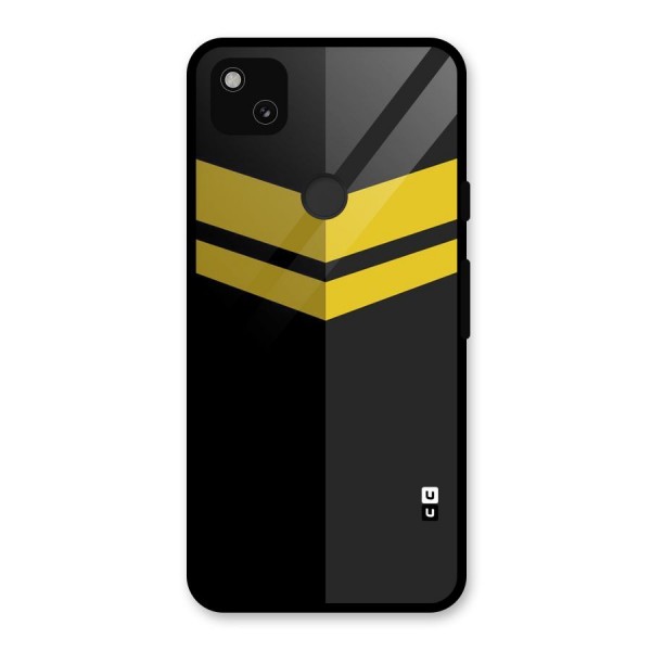 Yellow Lines Glass Back Case for Google Pixel 4a