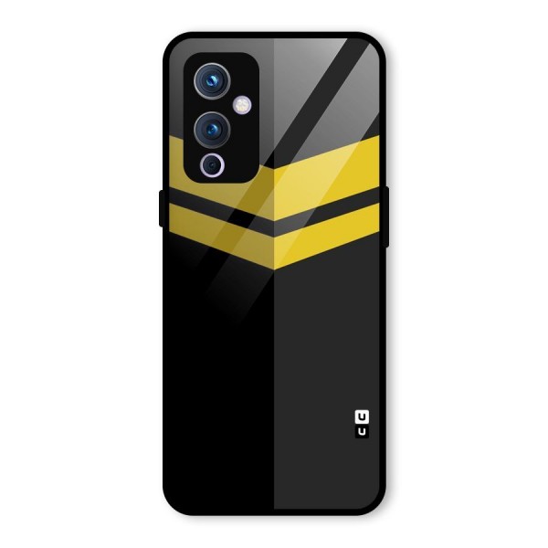 Yellow Lines Glass Back Case for OnePlus 9