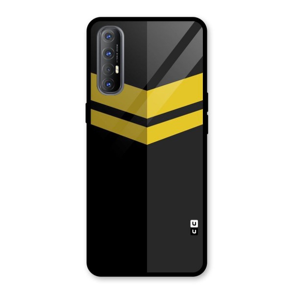 Yellow Lines Glass Back Case for Oppo Reno3 Pro