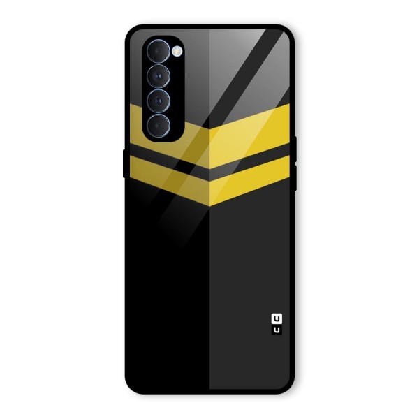 Yellow Lines Glass Back Case for Oppo Reno4 Pro