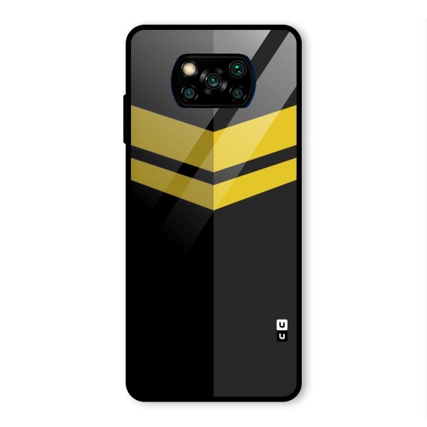 Yellow Lines Glass Back Case for Poco X3 Pro