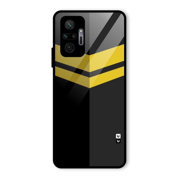 Yellow Lines Glass Back Case for Redmi Note 10 Pro