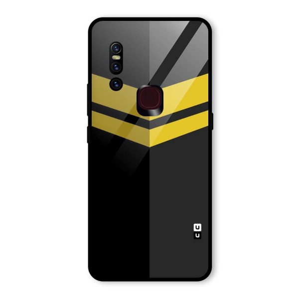 Yellow Lines Glass Back Case for Vivo V15