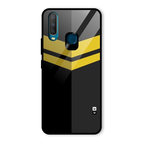 Yellow Lines Glass Back Case for Vivo Y12