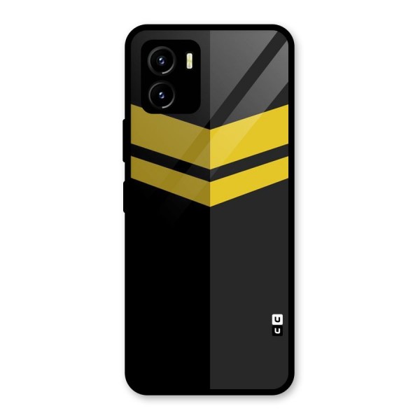 Yellow Lines Glass Back Case for Vivo Y15s