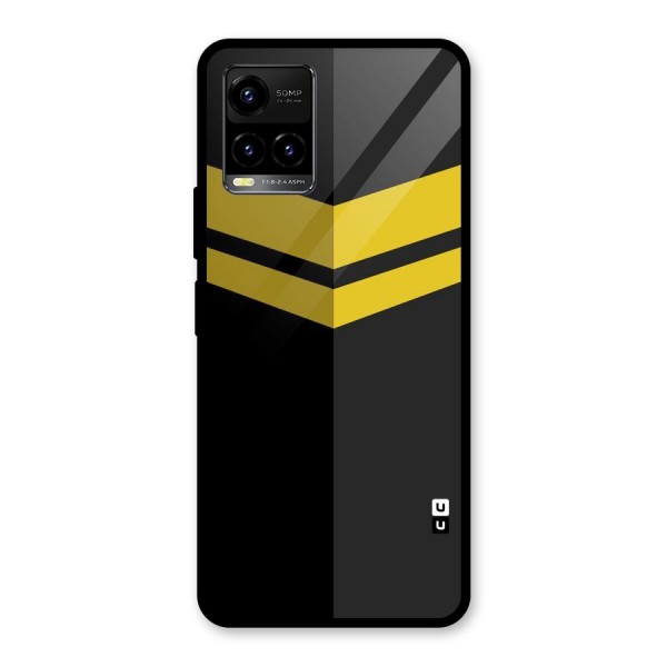 Yellow Lines Glass Back Case for Vivo Y21G