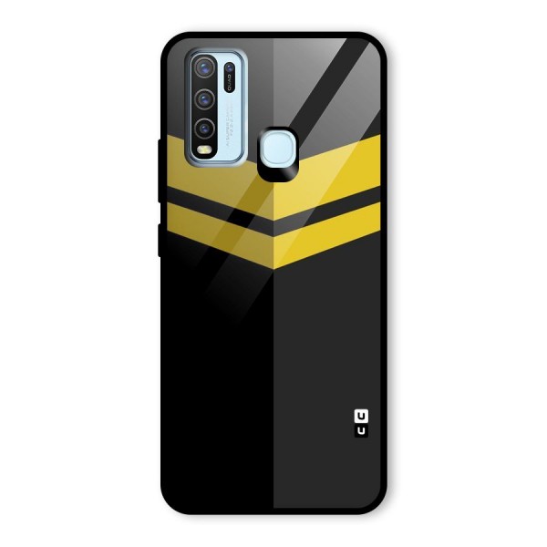 Yellow Lines Glass Back Case for Vivo Y30