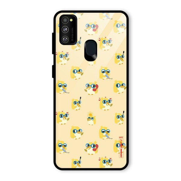 Yellow Parrot Glass Back Case for Galaxy M21