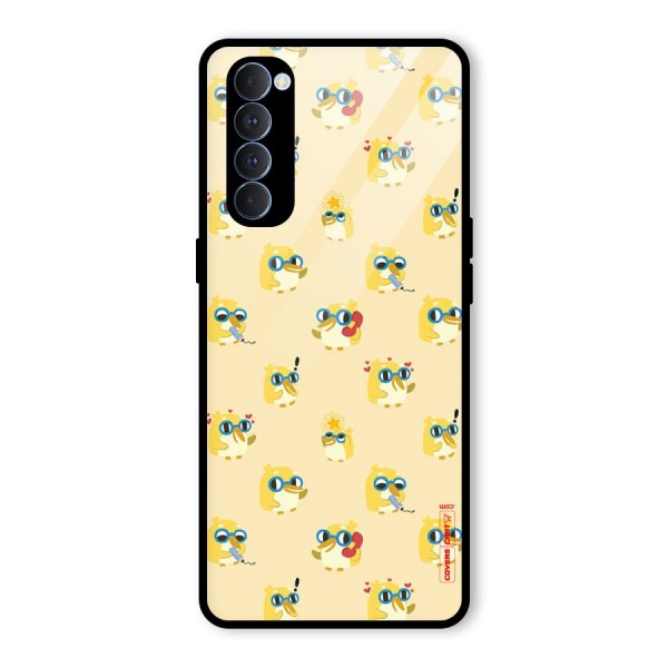 Yellow Parrot Glass Back Case for Oppo Reno4 Pro