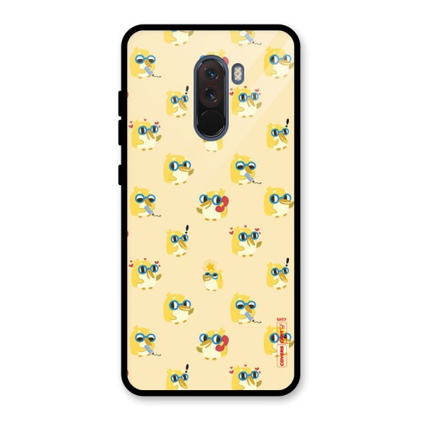 Yellow Parrot Glass Back Case for Poco F1