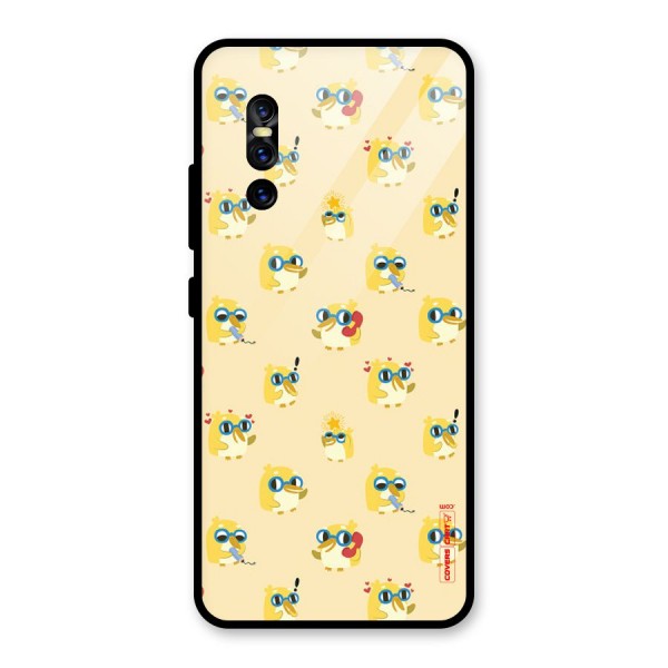 Yellow Parrot Glass Back Case for Vivo V15 Pro