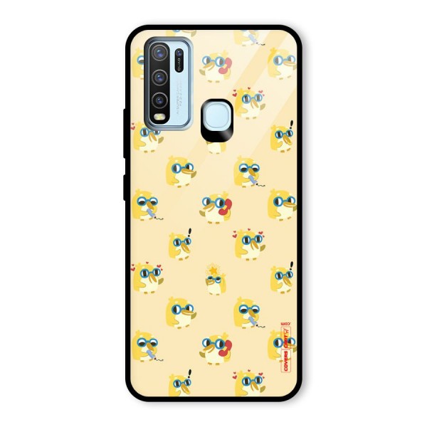 Yellow Parrot Glass Back Case for Vivo Y30