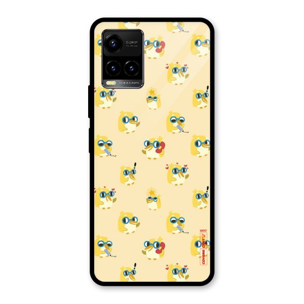 Yellow Parrot Glass Back Case for Vivo Y33s