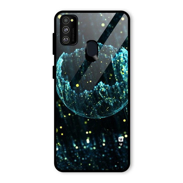 Yellow Rain Glass Back Case for Galaxy M21