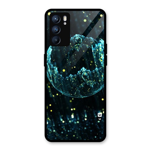 Yellow Rain Glass Back Case for Oppo Reno6 5G