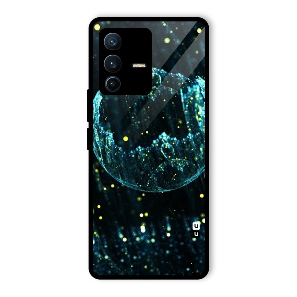 Yellow Rain Glass Back Case for Vivo V23 Pro