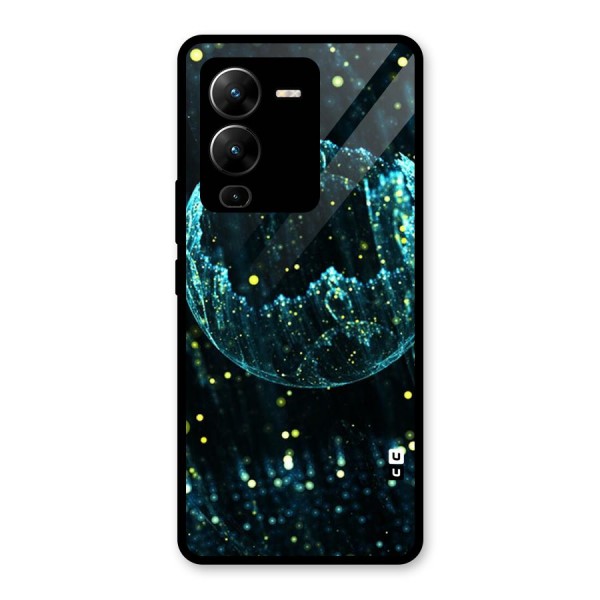 Yellow Rain Glass Back Case for Vivo V25 Pro